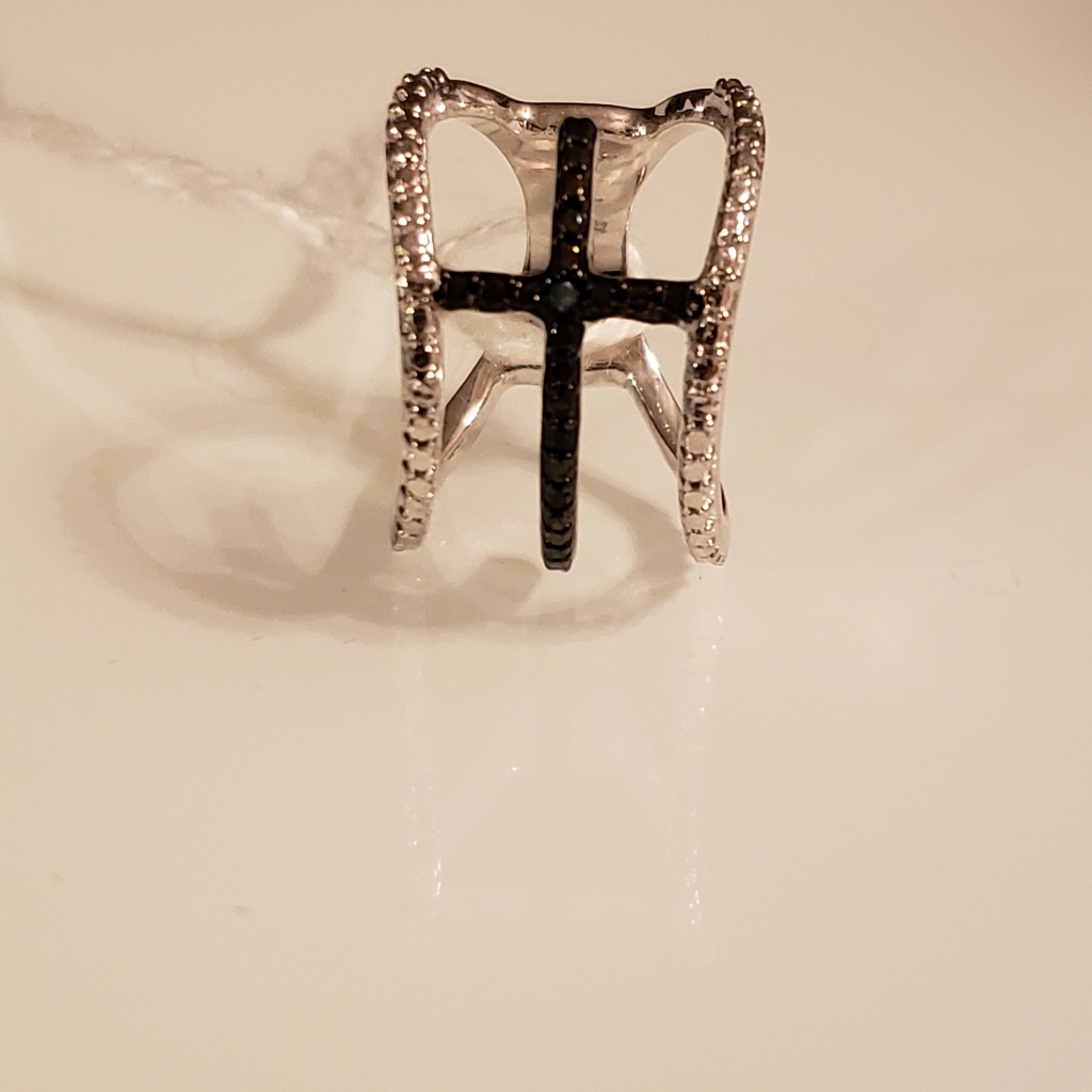 Blue Diamond Accent Ring
